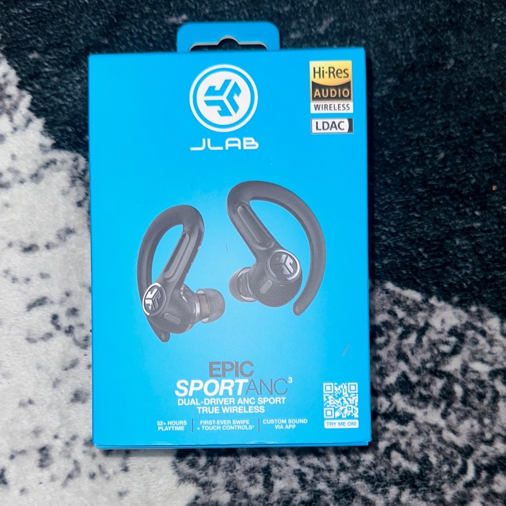 JLab Epic Sport ANC True Wireless Headphones - Black